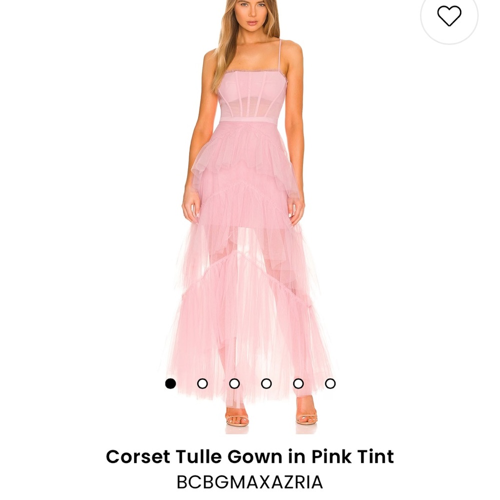 Stunning BCBGMAXAZRIA Corset Tulle Gown in Pink Tint